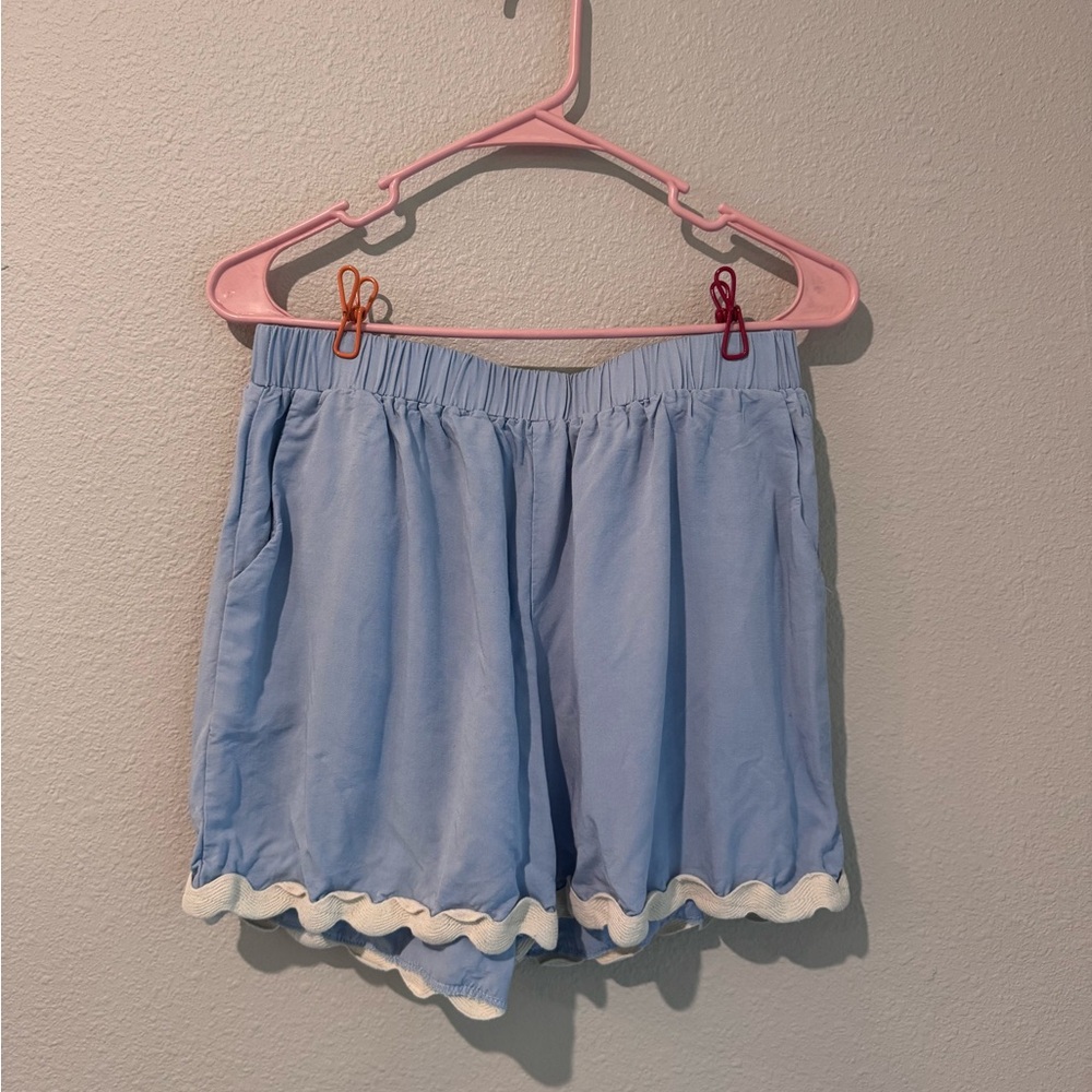 H&M Light Blue Elastic Waist Shorts
